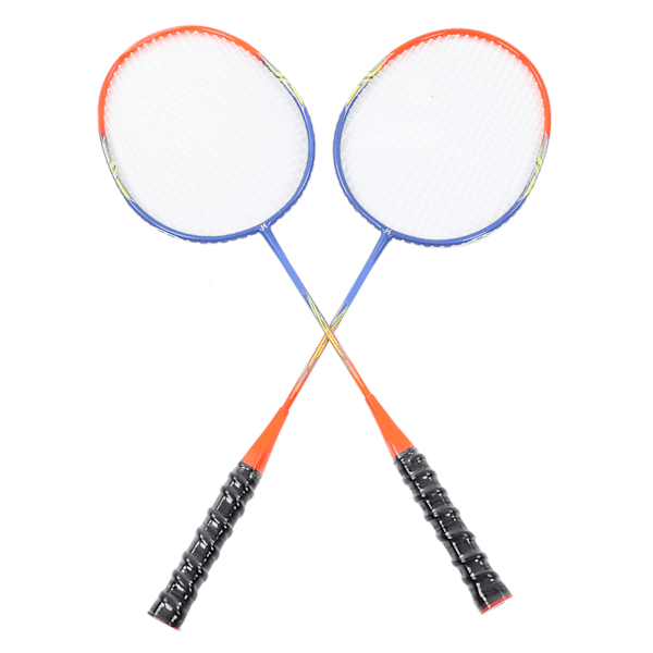 2 stk Badminton Racket Ferroalloy One Piece Skidproof Håndtak Orange Badminton Rackets Set for Beginner Professional