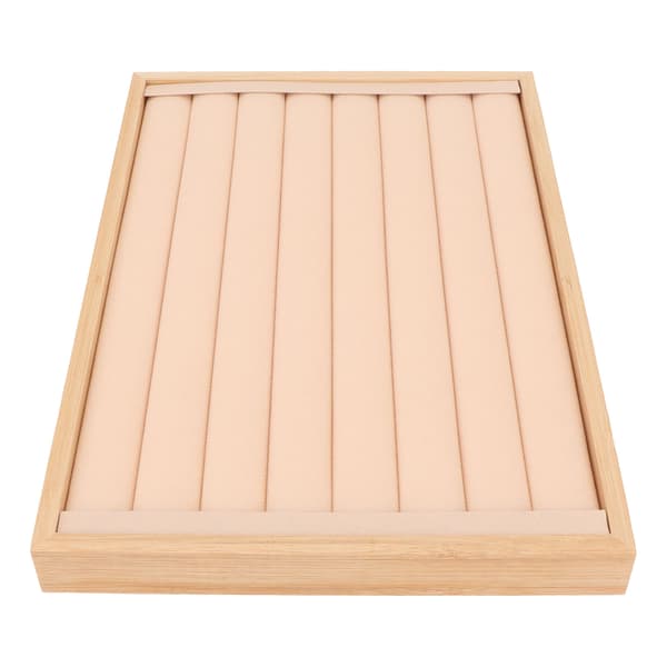 Ringbricka 7 Rader Stapelbar Skyddande Repsäker Foder Lådinsats Örhängen Förvaringsdisplay Beige