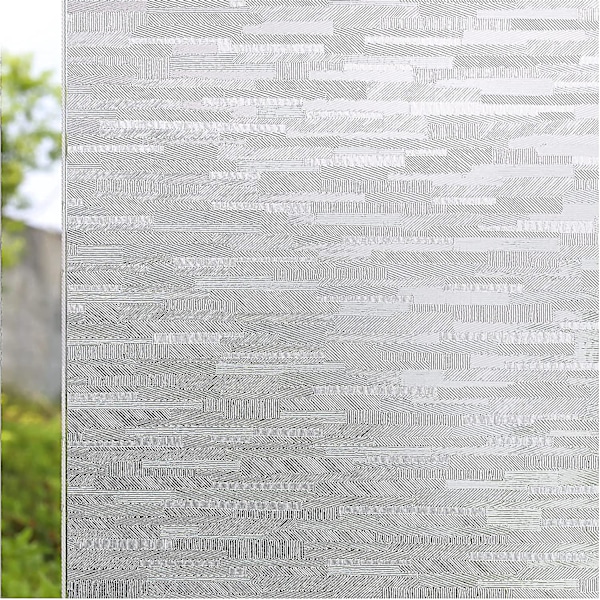 Privacy Window Film - Non-Adhesive Frosted Glass Sticker for Bathroom Shower Door 45x300cm Gray