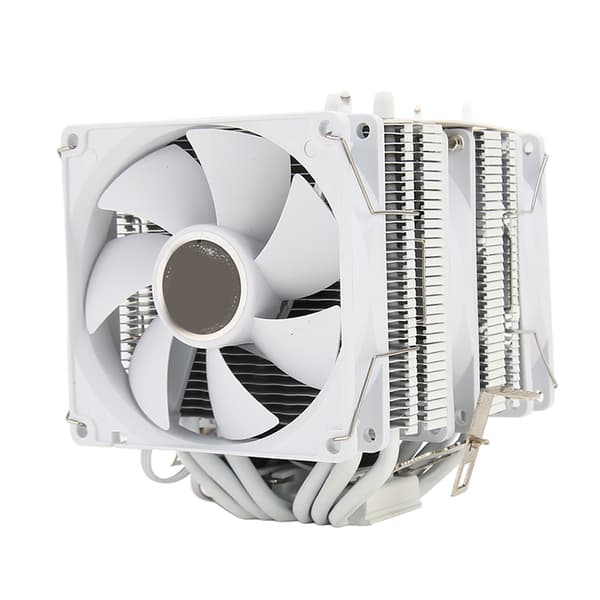 CPU Luftkøler 3.5in Dual Tower 6 Varmerør 3pin 12VDC 48cfm 22dB CPU Køleventilator til Intel 775 1150 1151 1155 1156