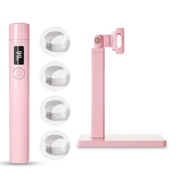 Bærbar Mini UV LED Neglelampe med Stativ for Manikyr Tørkelampe Profesjonell Ultrafiolett USB Oppladbar Rosa Med Stativ