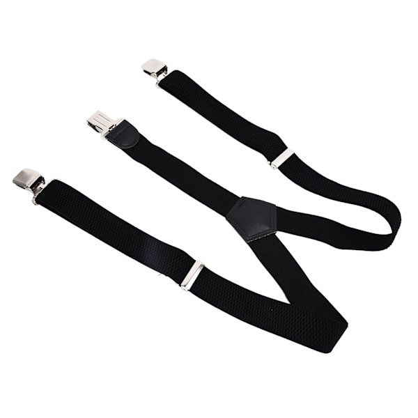 Herr Suspender Stark Fixering Justerbar Vacker Praktisk Fashionabel Metallklämma Bred Suspender för Formell FestSvart