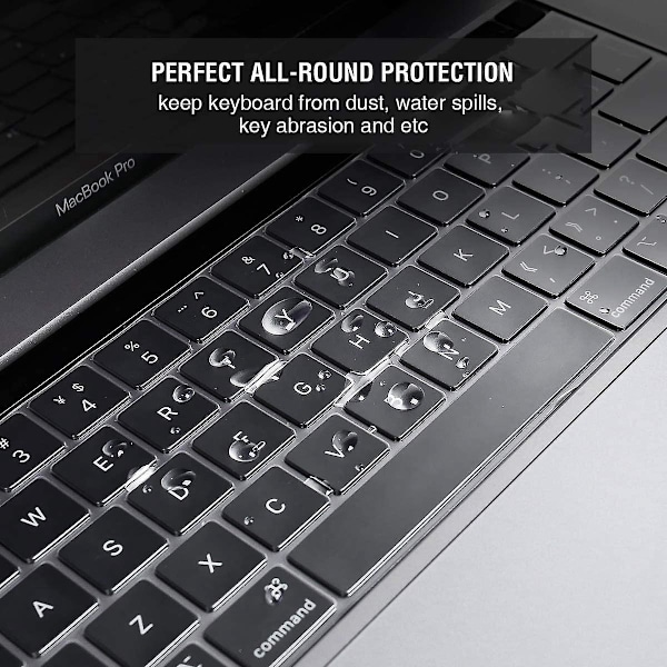 Tangentbordsskydd Kompatibelt för 2019 Macbook Pro 16 Tum Touch Bar (modell A2141), Qwerty Eu-layout, Klar Tpu