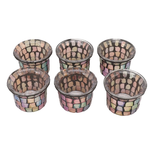 6 st mosaik värmeljushållare massivt glas ljusstake blomkruka för bröllop Meditation Brun