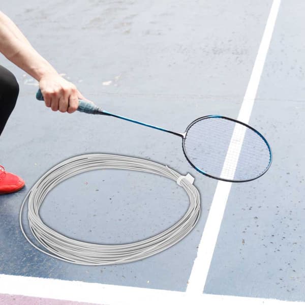 2 st hållbara 10 m högfjädrande badmintonsträngar Träningsracketlinor (vit)