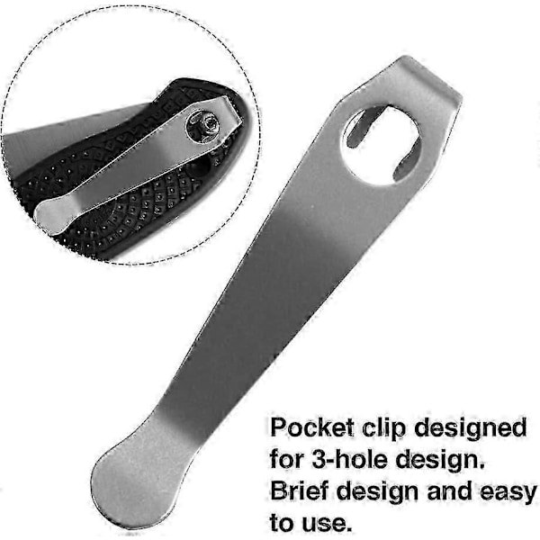 Titanium Alloy 3-hullers Lommeklips Bærbar DIY Taskeklips Foldekniv (Stenvasket)