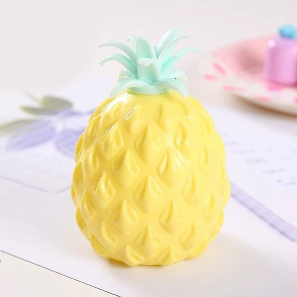 Ananas Stressboll Set med 4 Druv-Squeeze Leksaker för Ångest och Avkoppling
