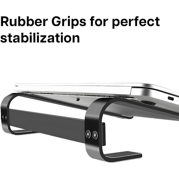 Laptop Stand - 10 til 18 tommer Laptop Stand - Universal Ventileret Laptop Stand Kompatibel med MacBook, Notebook, ASUS, Acer, etc - Sort Aluminium