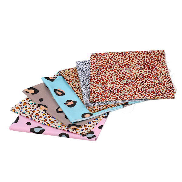 Leopardprint stoff 19,7 tommers brede assorterte stiler Mykt pustende lett flerbruks quilting stoff for håndverk DIY