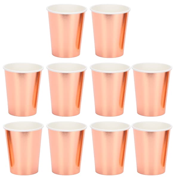 20 st pappersmuggar drickbara komposterbara muggar återvinningsbara juicekoppar för festkaffe te roséguld