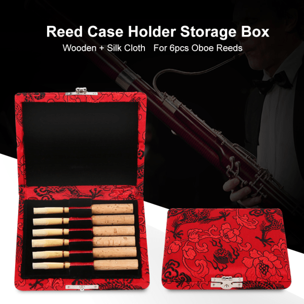 Cover Vassfodralhållare Case för 6 st Oboe Reeds Röd