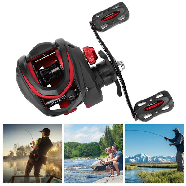 Metal High Speed ​​Bait Black Rose 8.1：1 Lang skydning venstre/højre hånd Magnetisk bremse Fiskeri kastehjulshjul Sort rose venstre hånd