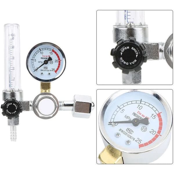 Argon-CO2 Flowmeter Regulator til MIG/TIG, Argon CO2 Trykmåler, Argon CO2 Flowmeter Regulator Trykmåler Svejserdele Trykreduktion