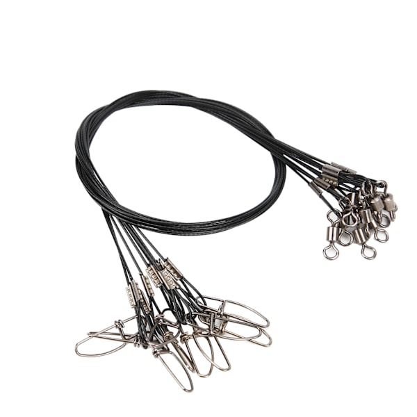 Fiskewire Line Leash Anti Bite Stål Fiskewire Stål Wire Leader med Rullende Svirvelsort