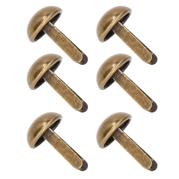 200 st klädselsstift i brons, 0,3 tum metallplätering, glänsande, enkel installation, dekorativa nitar för kläder, väskor, skor