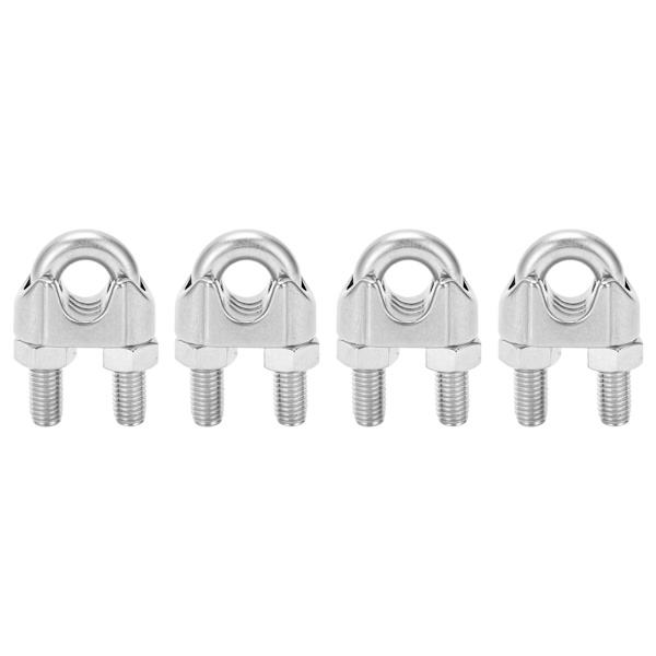 4 stk 9/16 tommer M14 rustfritt stål wire-tau Kabelklemme U-bolt salfeste