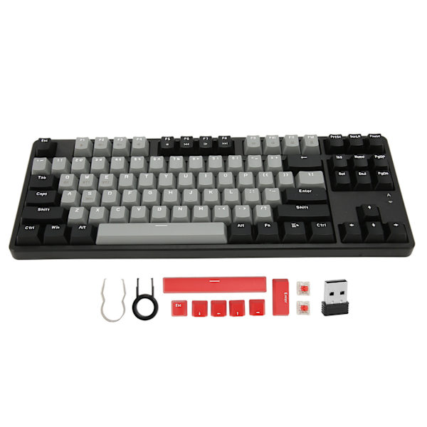 Bluetooth-mekaaninen näppäimistö 87 näppäintä Hot Swap Dual Mode Punainen kytkin Langaton pelihiiri Windowsille Androidille
