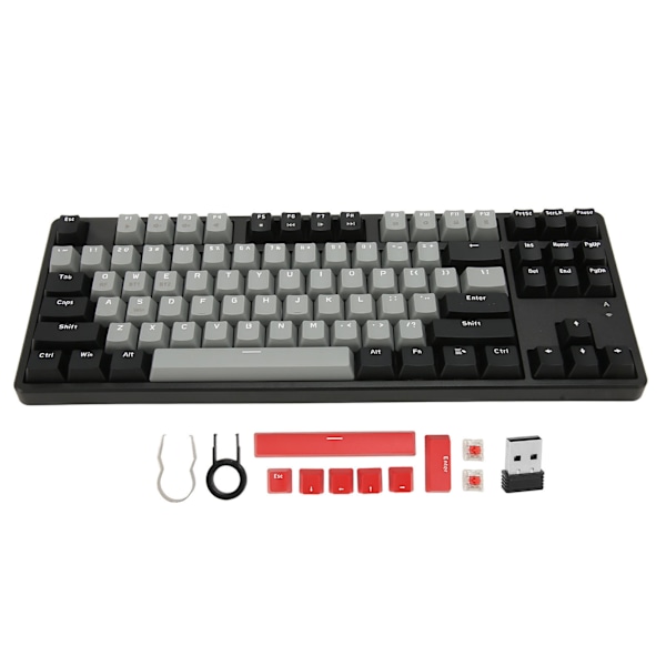 Bluetooth mekanisk tastatur 87 taster Hot Swap Dual Mode Rød switch trådløst gaming tastatur til Windows til Android