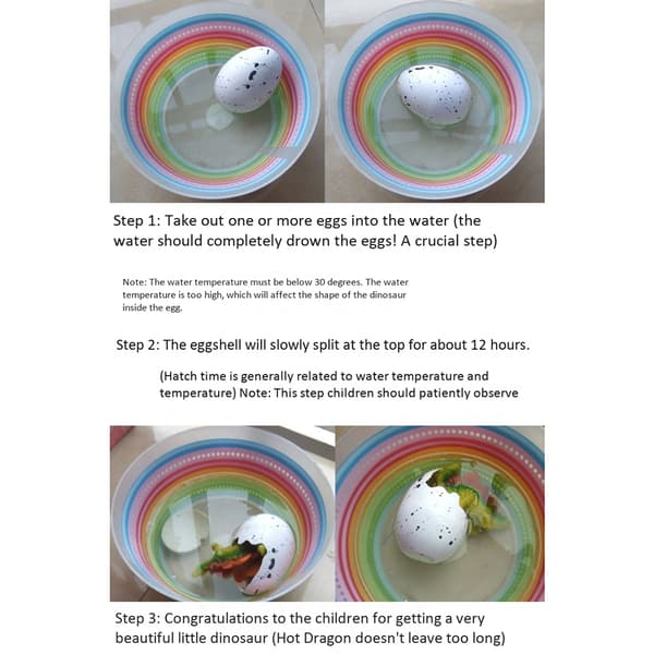 12 stk. Vannklekking Oppblåsbare Dinosaur Egg Leker for Barn Magisk Klekking Voksende Dyr Dinosaur Egg