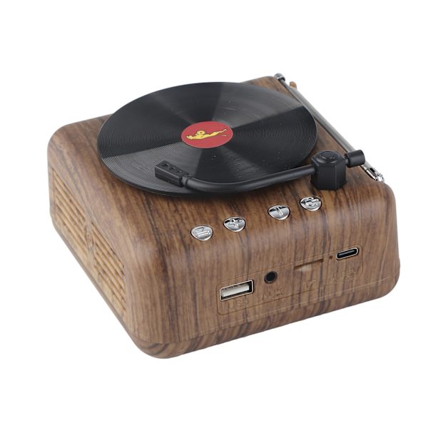 Mini Retro Vinyl skivspelare Högtalare Trådlös Bluetooth High Definition Subwoofer Röstlåda