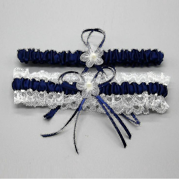 Elegant brudes strømpebånd - Perfekt til bryllupper og gallafester Navy blue
