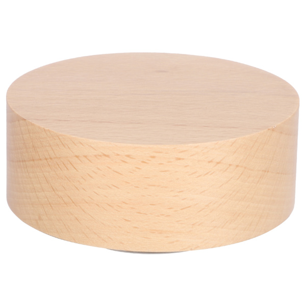 Musikæske Rund Base Træ Rotation Stativ Musikalsk Etui Utsøgt Vintage DIY Håndværk Ornament04 Bøg Diameter 95mm