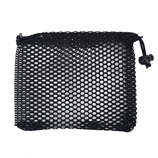 Svart Nylon Mesh Dragsko Golfbollshållare Förvaringsväska (S)