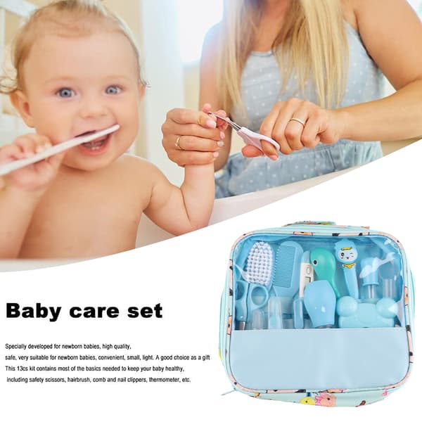 13 st/set Nyfödd Grooming Set Spädbarn Baby Vård Kit Viktiga Hälsovårds Tillbehör för Hemresor