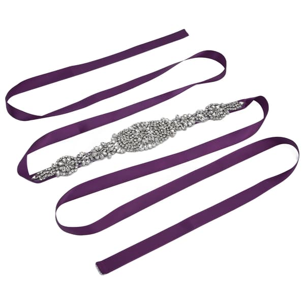 Rhinestone brudekjolebelte Elegant midjebelte Klestilbehør til brud brudepike Lilla