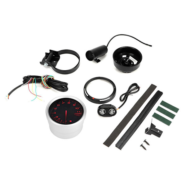 12 V 80mm 3,75 tum varvräknare modifierad LED 11000 RPM hastighetsmätare kit rött ljus