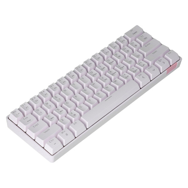 Trådlöst tangentbord 12 ljuseffekter PBT 61 tangenter Stabil överföring Dator komponent Vit Röd switch