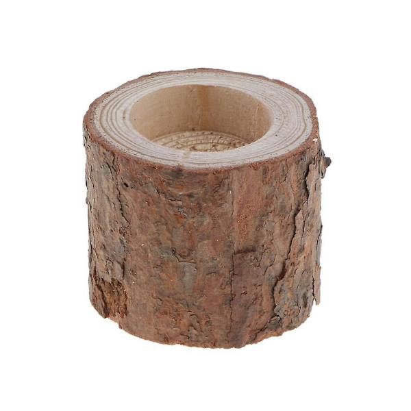10 x Naturlig Trädstubbe Trä Ljusstake Värmeljus Bröllopsdekor 6cm