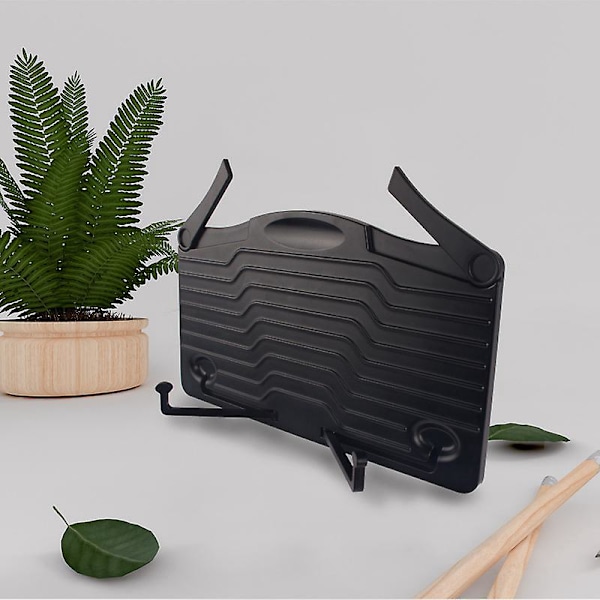 Justerbar Bokstøtte med Holdbar Klips - Sammenleggbar og Bærbar for Skrivebord, Bærbare Datamaskiner, iPads, Kokebøker, Musikknoter