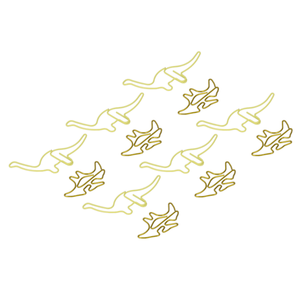 100 stk. formet papir clips Pterosauria gul dinosaur form metal bærbare kontor clips til fil klassificering
