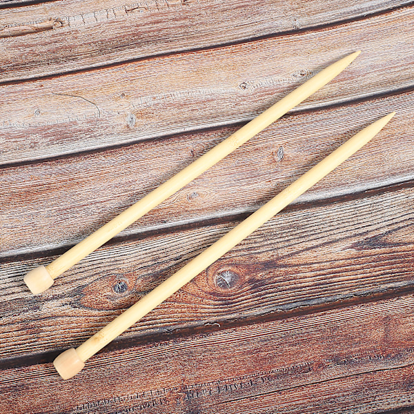 2 st stickor i trä 35 cm/13,8 tum stor storlek enkel spets vävverktyg för DIY halsduk tröja 12 mm