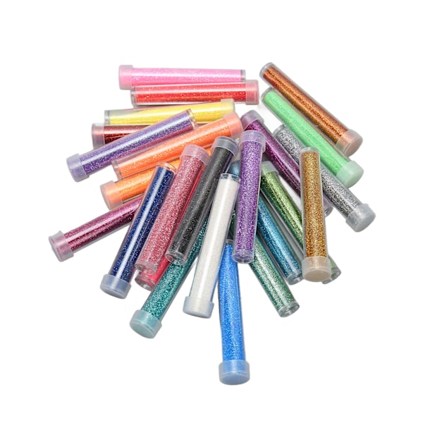 24 st holografisk glitter blandade färger Säker PET Värmebeständig Ultrafint glitter för Hartskonst Hantverk Naglar Ansiktskropp