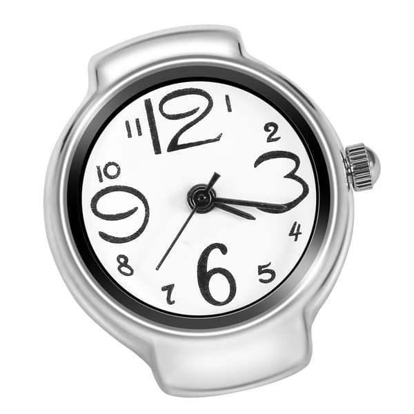 1 st Trendig Dam Herr Quartz Analog Rund Fingerring Kärleksklocka (Vit)