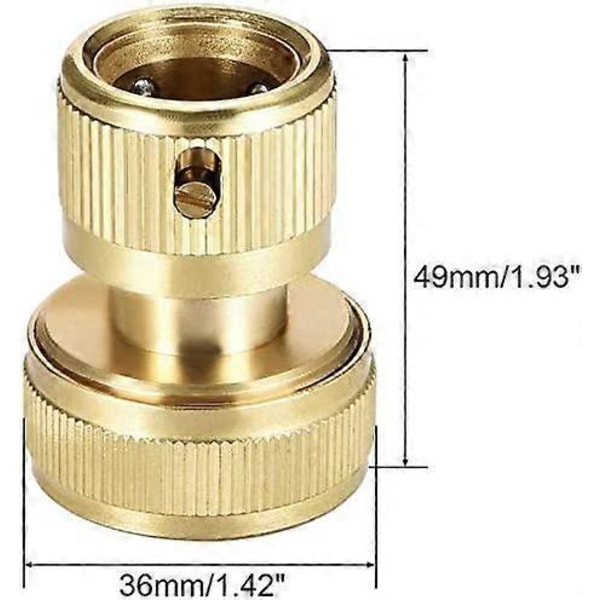 Messing Slangekobling Slangeende Hurtigkobling 3/4\" Slange Hurtigkobling til Havearbejde, Hjemmevanding, Bilvask (2 stk)