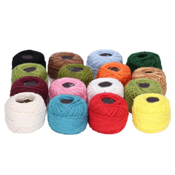 16Pcs Crochet Thread Sturdy Durable Rich Bright Color High Luster Wide Application Crochet Cotton