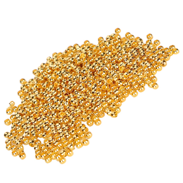 500 st Crimp Beads Runda Distanslösa Stopp Terminators Spetsar för Halsband Armband DIYGolden