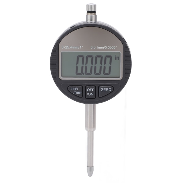 Digital skiveindikator 0,01 mm/0,0005 tommer 0 til 25,4 mm/1 tommer LCD-skjerm legeringssonde ABS elektronisk måleur for laboratorium