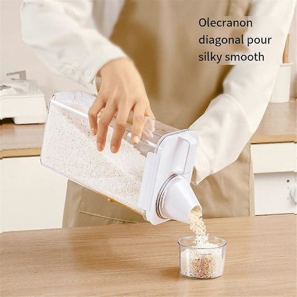 Förseglad spannmålsförvaringslåda för hushåll, transparent risbehållare, 2300 ml