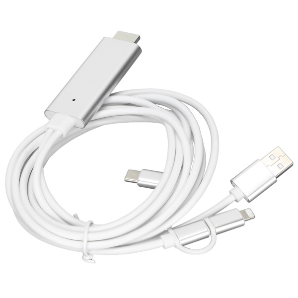 Kaapeliadapteri 3 in 1 HD-tila Laaja yhteensopivuus 1080P Ei asemaa vaadita High Definition Multimedia Interface -kaapeli 5V