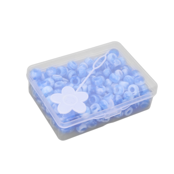 Pony Beads Kit Candy Color DIY Smykkefremstilling Perler Hårperler til Armbånd Halskæde Håndværk Fremstilling Blå