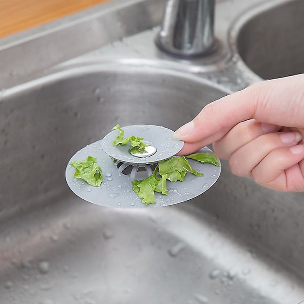 5-delad grå silikon set med 10 cm diameter för dusch och diskbänkar