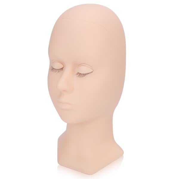 Øyenvippeforlengelse Mannequin Hode Avtakbare Øyelokk Høy Simulering Silikon Vippetrening Øvelseshode Rosa