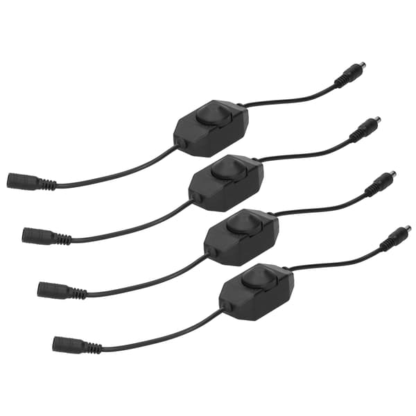 4 stk. 12V LED lysdæmperlampe trinløs dæmperknap controller tilbehør sort