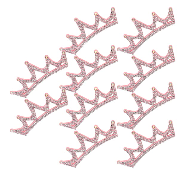 10 st strass tygapplikationer kronformade lappar klädtillbehör 10x3,7 cm rosa triangulär typ