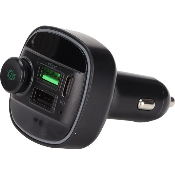 Bluetooth FM-sender, dobbel USB rask trådløs billader med LED, svart