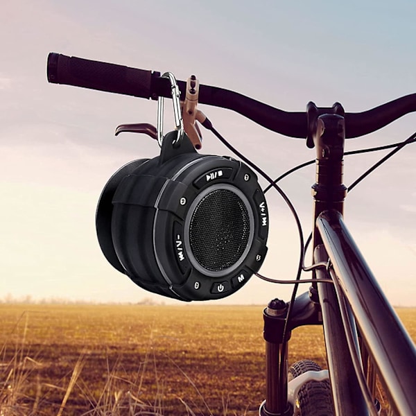 Bluetooth Duschradio, Radiohögtalare, Dammtät Bärbar Trådlös Bluetooth 5.0 Högtalare, FM-radio, Stereo, Färgglad LED-effekt, för Dusch, Simning